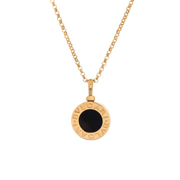 Bvlgari Bvlgari Bvlgari Pendant Necklace 18K Yellow Gold with Onyx