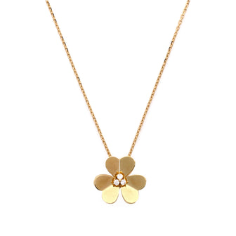 Van Cleef & Arpels Frivole Pendant Necklace 18K Yellow Gold with Diamonds Large