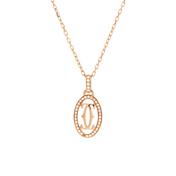 Cartier Double C de Cartier Pendant Necklace 18K Rose Gold and Diamonds