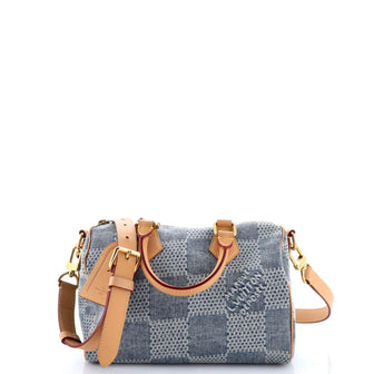 Louis Vuitton Speedy Bandouliere Bag 3D Damier Giant Denim 25