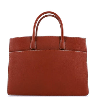 Hermes White Bus Bag Leather 39