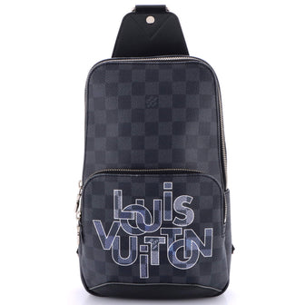 Louis Vuitton Avenue Sling Bag Limited Edition Interlinked Logo Damier Graphite