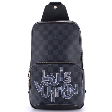 Louis Vuitton Avenue Sling Bag Limited Edition Interlinked Logo Damier Graphite