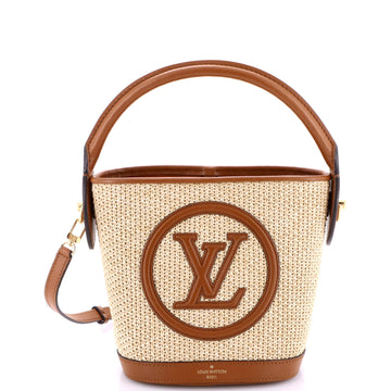Louis Vuitton Petit Bucket NM Bag Raffia with Leather