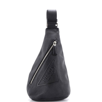 Prada Triangle Logo Sling Bag Leather