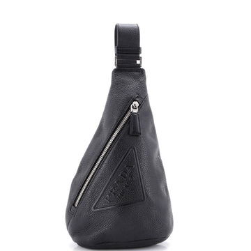 Prada Triangle Logo Sling Bag Leather