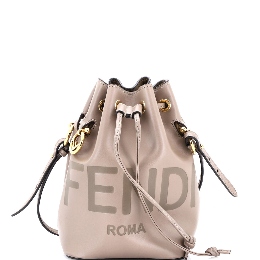 Fendi Logo Mon Tresor Bucket Bag Leather Mini 372255