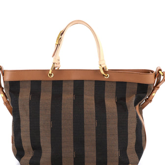 Fendi Pequin Convertible Tote Canvas Medium
