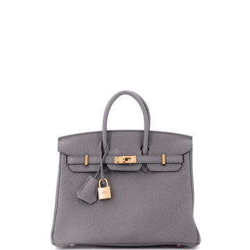 Hermes Birkin Handbag Grey Togo with Rose Gold Hardware 25
