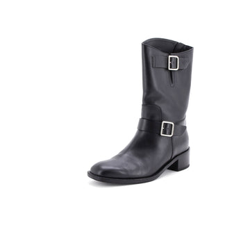 Chanel Women's Buckle Moto Boots Leather