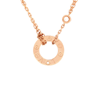 Cartier 2 Diamonds Love Pendant Necklace 18K Rose Gold and Diamonds
