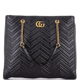 Gucci GG Marmont Zip Tote Matelasse Leather Large