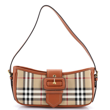 Burberry Buckle Sling Shoulder Bag Vintage Check Coated Canvas
