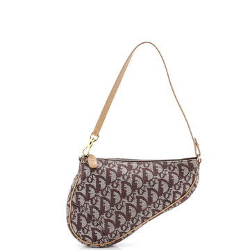 Christian Dior Vintage Saddle Bag Diorissimo Canvas Mini