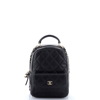 Chanel Classic CC Chain Pocket Backpack Quilted Caviar Mini