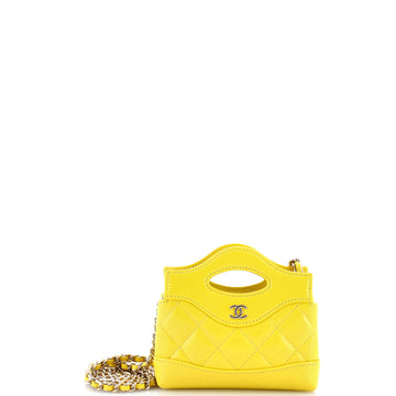 Chanel 31 Shopping Bag Clutch with Chain Quilted Calfskin Nano
