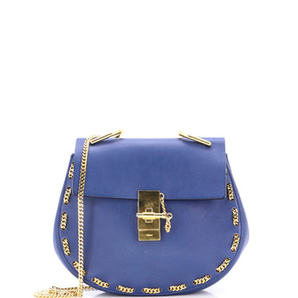 Chloe Drew Crossbody Bag Chain Embellished Leather Small