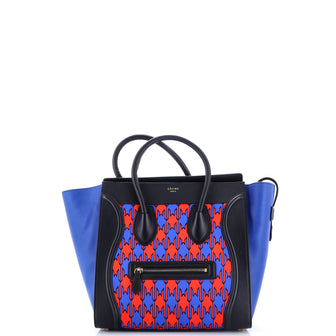 Celine Luggage Bag Printed Textile and Leather Mini
