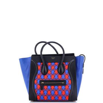 Celine Luggage Bag Printed Textile and Leather Mini