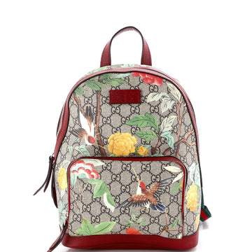Gucci Zip Pocket Backpack Tian Print GG Coated Canvas Small