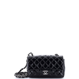 Chanel Classic Single Flap Bag Quilted Patent Mini