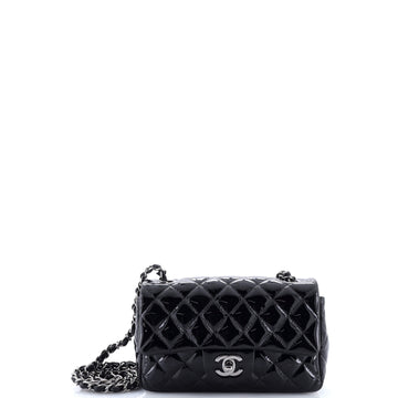 Chanel Classic Single Flap Bag Quilted Patent Mini