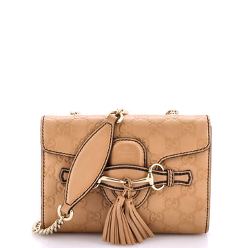 Gucci Emily Chain Flap Bag Guccissima Leather Mini