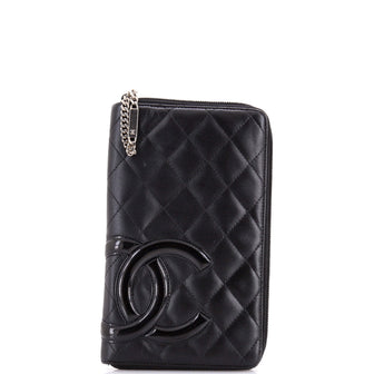 Chanel Cambon Zip Around Organizer Wallet Quilted Lambskin