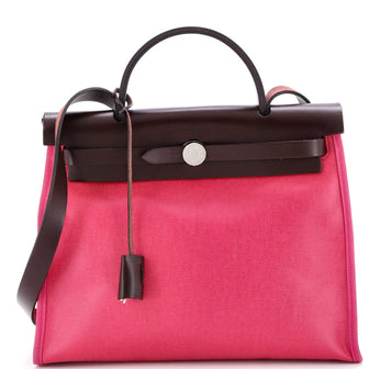 Hermes Herbag Zip Berline Vache Canvas and Leather 31