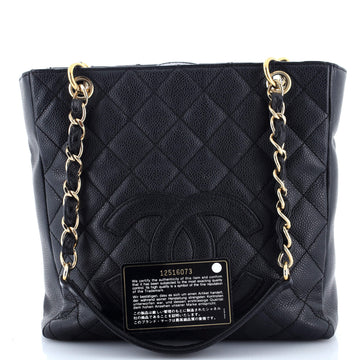 Chanel Petite Shopping Tote Quilted Caviar
