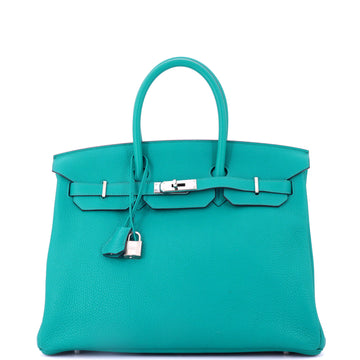 Hermes Birkin Handbag Blue Togo with Palladium Hardware 35