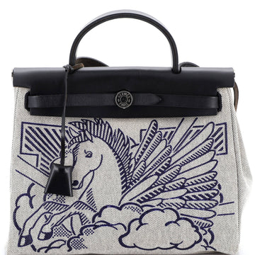 Hermes Herbag Zip Pegase Pop Toile and Leather 31