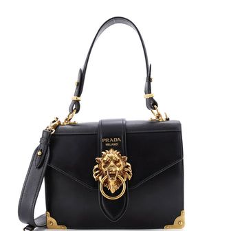 Prada Animalier Cahier Convertible Shoulder Bag Leather Medium