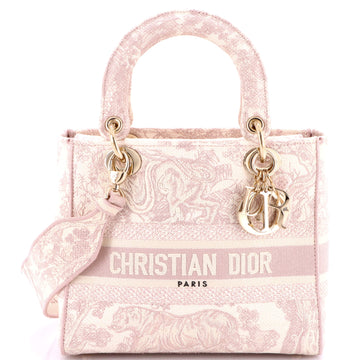 Christian Dior Toile de Jouy Lady D-Lite Bag Embroidered Canvas