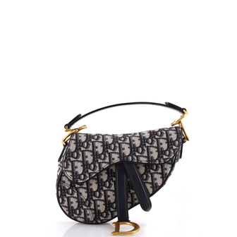 Christian Dior Saddle Handbag Oblique Canvas Mini