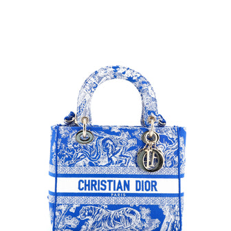 Christian Dior Toile de Jouy Lady D-Lite Bag Embroidered Canvas