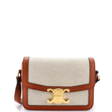 Celine Triomphe Shoulder Bag Canvas with Leather Teen