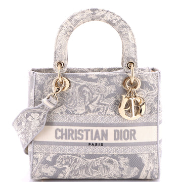 Christian Dior Toile de Jouy Lady D-Lite Bag Embroidered Canvas