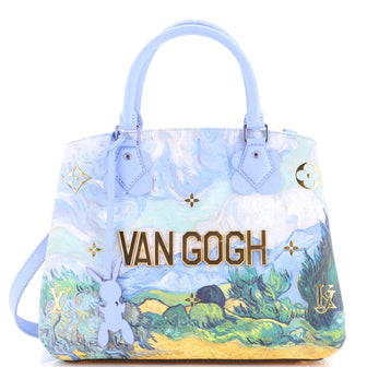 Louis Vuitton Montaigne Handbag Limited Edition Jeff Koons Van Gogh Print Canvas MM