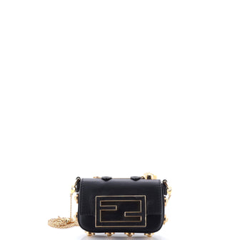 Fendi x Versace Fendace Chain Baguette Charm Bag Leather Nano