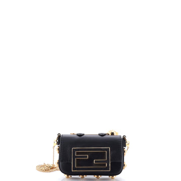 Fendi x Versace Fendace Chain Baguette Charm Bag Leather Nano