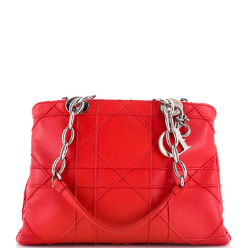 Christian Dior Granville Polochon Handbag Cannage Quilt Leather Medium