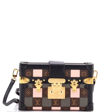 Louis Vuitton Petite Malle Handbag Damier Tressage Monogram Canvas and Leather