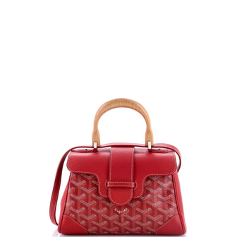 Goyard Saigon Top Handle Bag Coated Canvas with Leather Mini