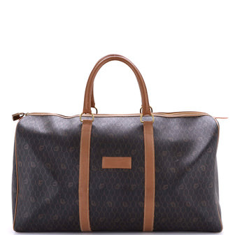 Christian Dior Vintage Duffle Bag Honeycomb Coated Canvas Large