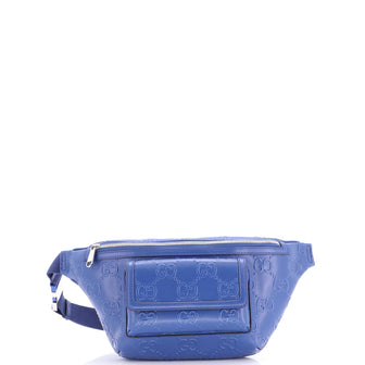Gucci Front Pocket Belt Bag GG Embossed Perforated Leather