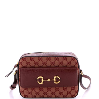 Gucci Horsebit 1955 Flap Pocket Camera Bag GG Coated Canvas and Leather Small