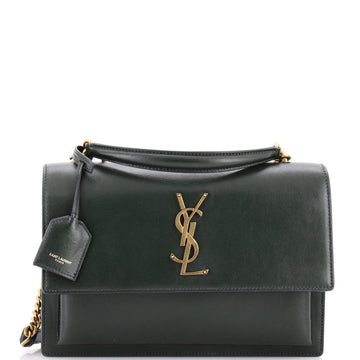 Saint Laurent Sunset Top Handle Shoulder Bag Leather Medium