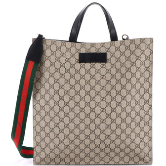 Gucci Convertible Soft Open Tote GG Coated Canvas Tall