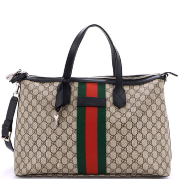 Gucci Web Duffle Bag GG Coated Canvas Medium